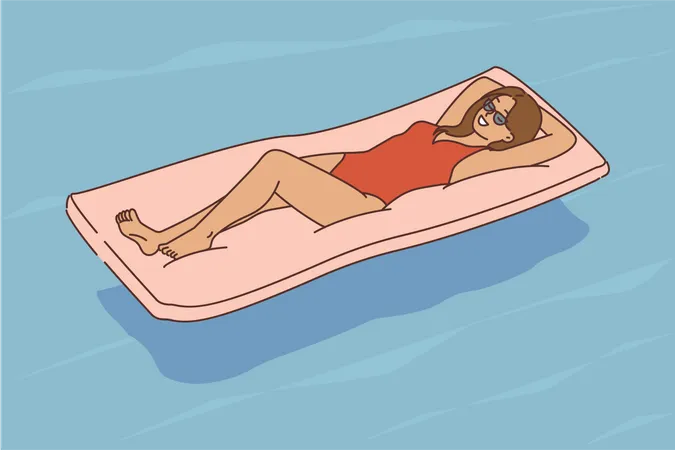 Jovem aproveitando as férias de verão  Ilustração