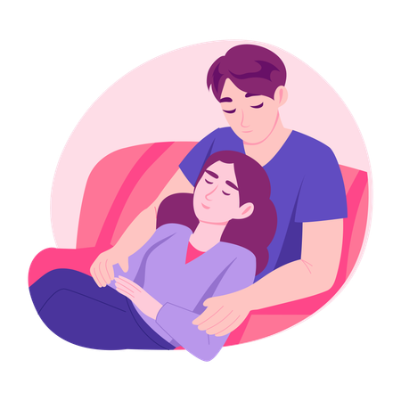 Jovem casal  Ilustração