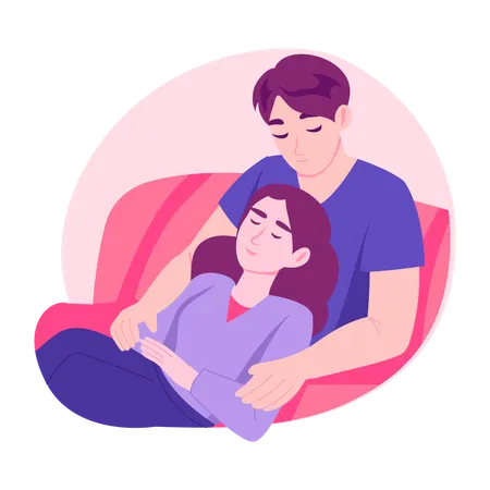 Jovem casal  Ilustração