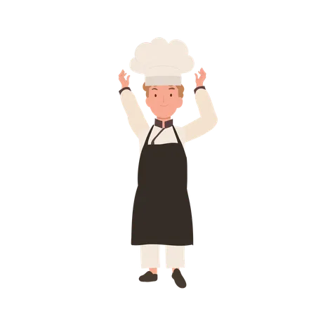 Chef jovem com chapéu de chef  Ilustração