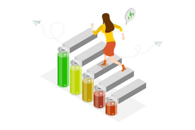 Jovem cheia de energia  Ilustração