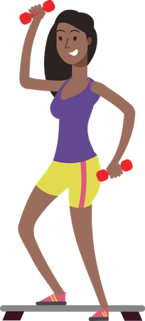 Jovem fazendo exercícios físicos  Ilustração