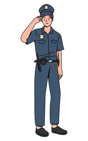 Jovem policial masculino  Ilustração