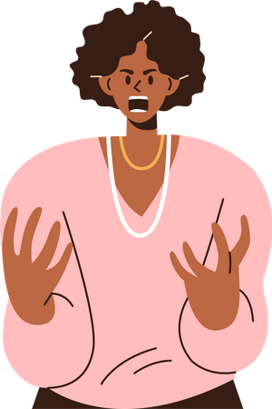 Jovem irritada  Ilustração