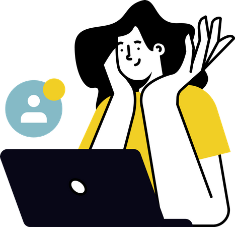 Jovem fazendo videochamada  Ilustração