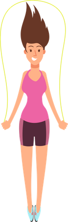 Jovem pulando exercício  Ilustração