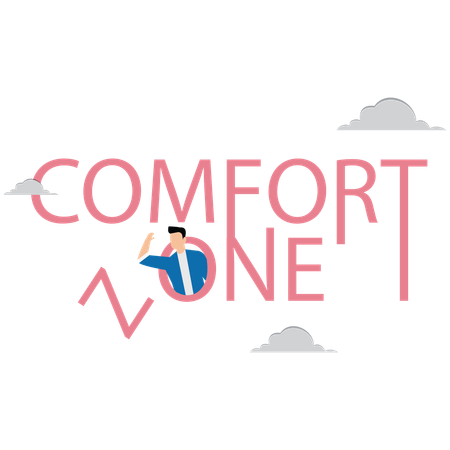 Jovem Saia da zona de conforto  Ilustração