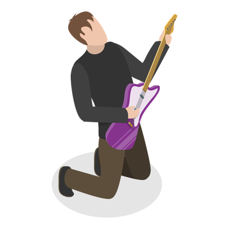 Jovem tocando violão  Illustration