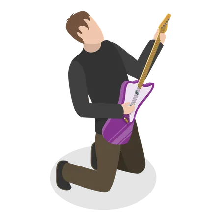 Jovem tocando violão  Illustration