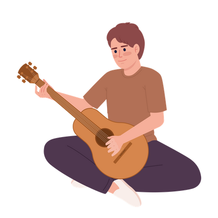 Jovem tocando violão  Ilustração