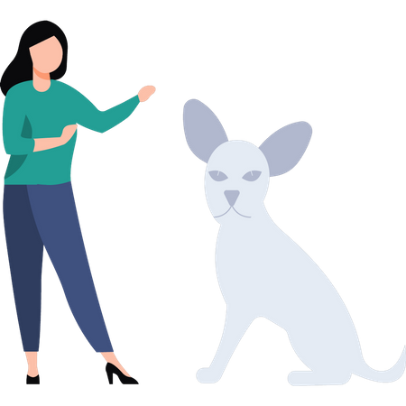 Jovem treinando cachorro  Illustration