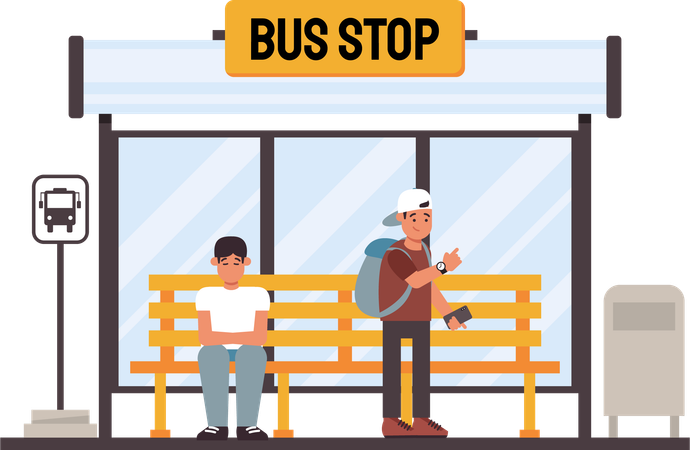 Jovem embarcará em ônibus  Ilustração