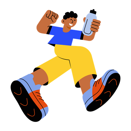 Joven atleta corriendo en maratón  Illustration