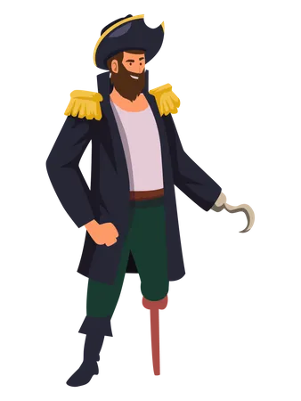 Joven capitán pirata  Ilustración