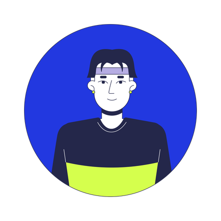 Joven coreano con diadema  Ilustración