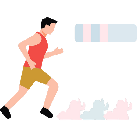 Joven corriendo  Ilustración