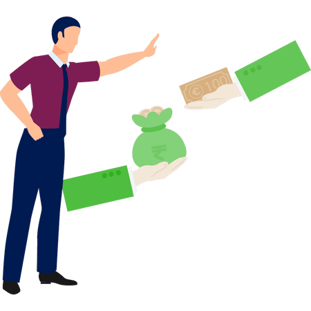 Joven detuvo dinero corrupto  Illustration