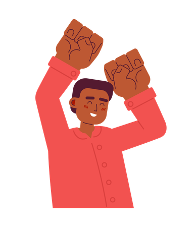 Joven emocionado  Ilustración