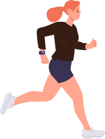 Mujer atlética joven fitness jogging  Ilustración