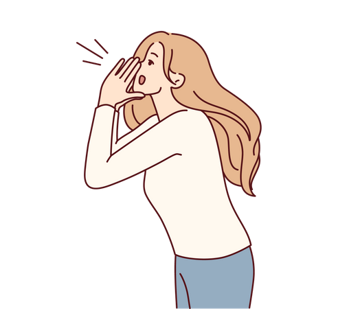 Niña gritando  Ilustración