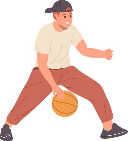 Joven jugador de baloncesto  Ilustración