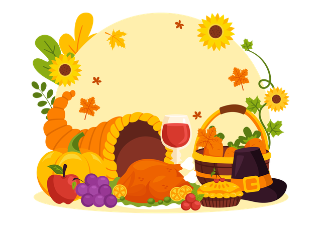 Joyeux festin de Thanksgiving  Illustration