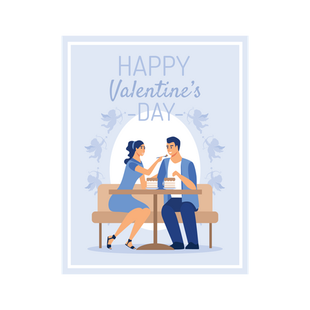 Cadeau de carte de voeux joyeuse Saint-Valentin  Illustration