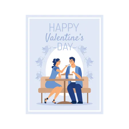 Cadeau de carte de voeux joyeuse Saint-Valentin  Illustration