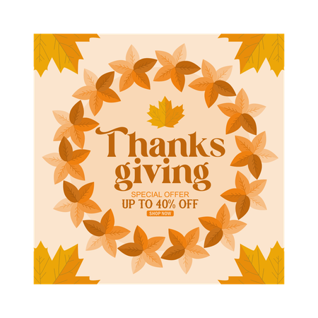Joyeuse vente de Thanksgiving  Illustration