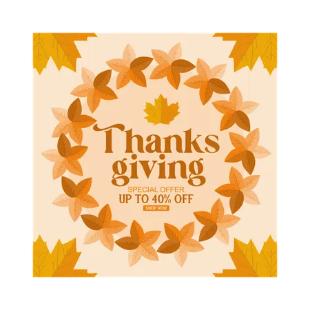 Joyeuse vente de Thanksgiving  Illustration