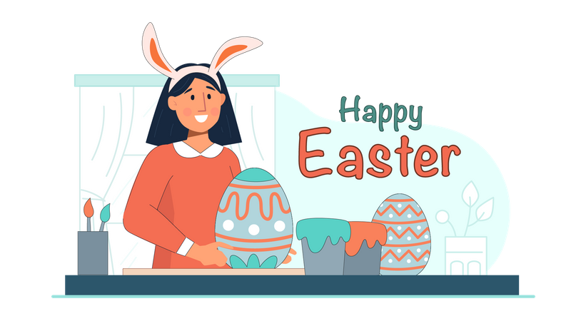 Joyeuses fêtes de Pâques  Illustration