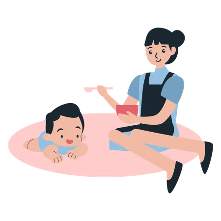 Baby-sitter et nounou Joyful Care  Illustration