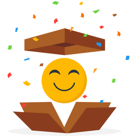 Joyeux Emoji hors des sentiers battus  Illustration