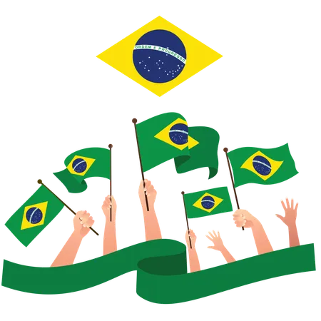 Joyeuse fête de l'indépendance du Brésil  Illustration