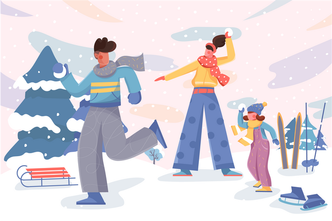 Bonne activité familiale hivernale  Illustration