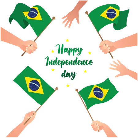 Joyeuse fête de l'indépendance du Brésil  Illustration