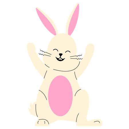 Lapin heureux  Illustration