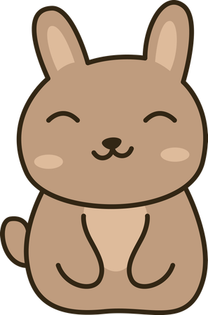 Personnage de mascotte d'animal de lapin mignon et joyeux  Illustration