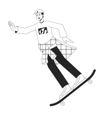 Patineur joyeux  Illustration