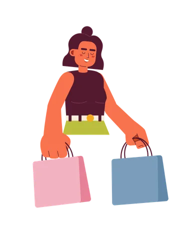 Joyeuse accro du shopping  Illustration