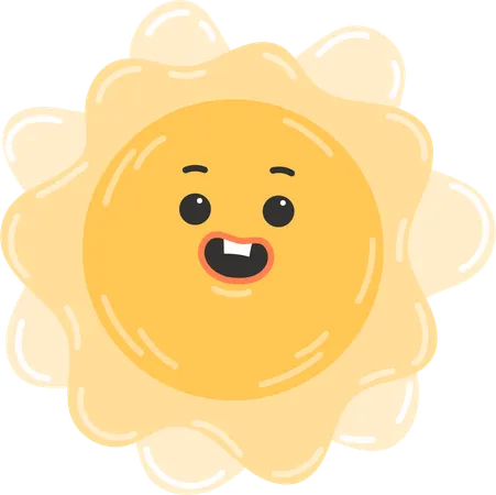 Emoji joyeux soleil  Illustration