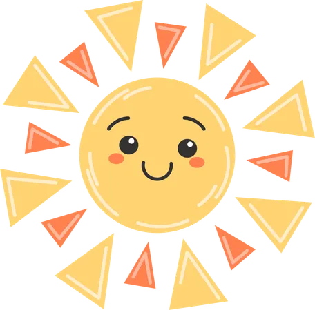 Emoji joyeux soleil  Illustration