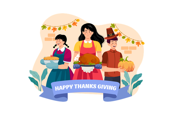 Bonne journée de Thanksgiving  Illustration