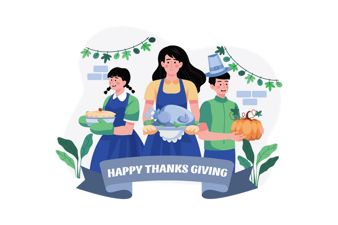 Joyeux jour de Thanksgiving  Illustration