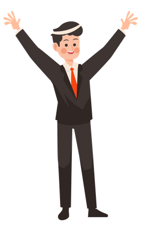 Joyful businessman  Illustration