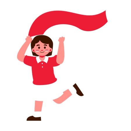 Joyful celebration on Indonesia Independence Day  Illustration