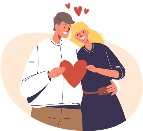 Joyful Couple in love  Illustration