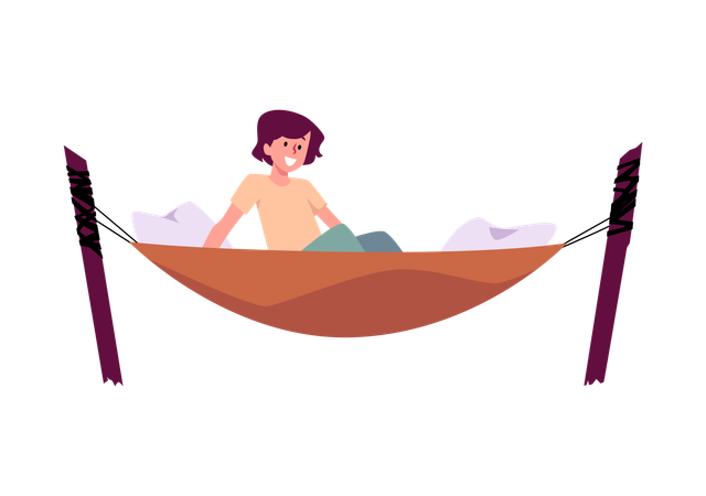 Joyful hammock leisure  Illustration