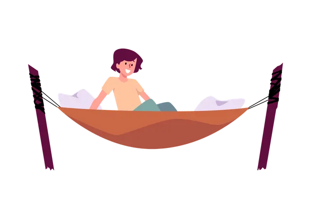 Joyful hammock leisure  Illustration