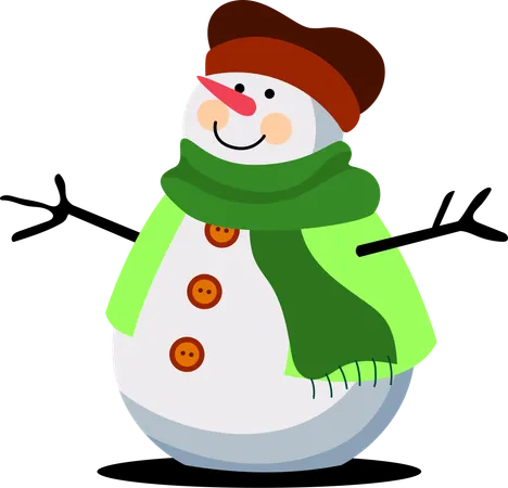 Clad In A Bright Yellow Coat With A Gift In Hand This Snowman Spreads Holiday Cheer And The Spirit Of Giving Through The Snowy Season Illustration